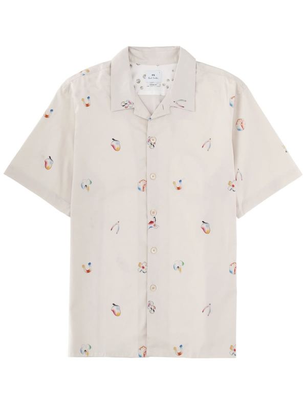PAUL SMITH PS by Paul Smith Printed Shirt - White