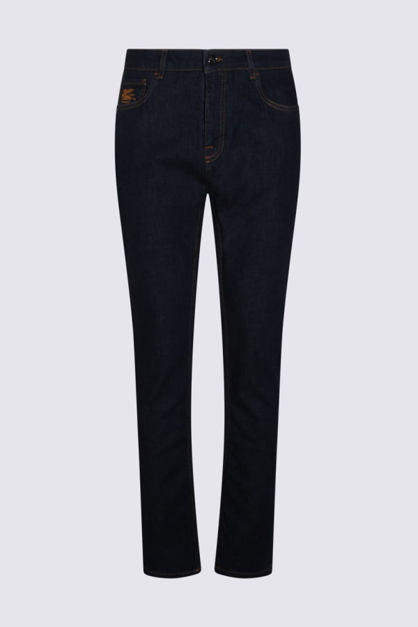 Etro Dark Blue Cotton Jeans - Blue
