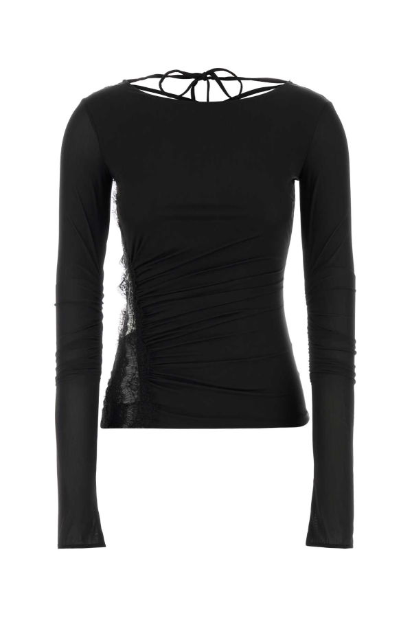 Blumarine Stretch Jersey Top - Black