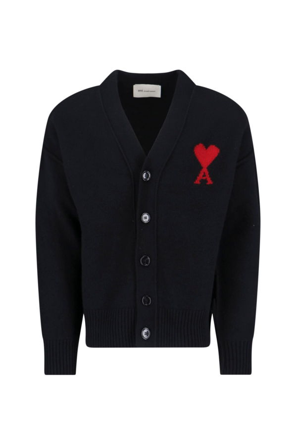 Ami Alexandre Mattiussi Ami De Coeur Cardigan - Black