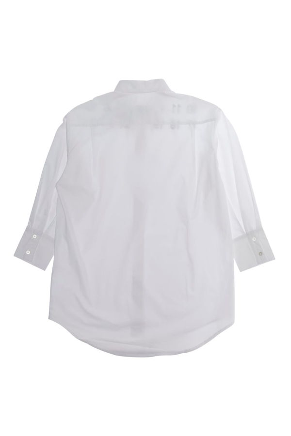 MM6 Maison Margiela Pointed Collar Shirt With Numeric Logo - White