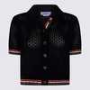 thom browne Black Cotton Polo Shirt - Black - Thumbnail 1