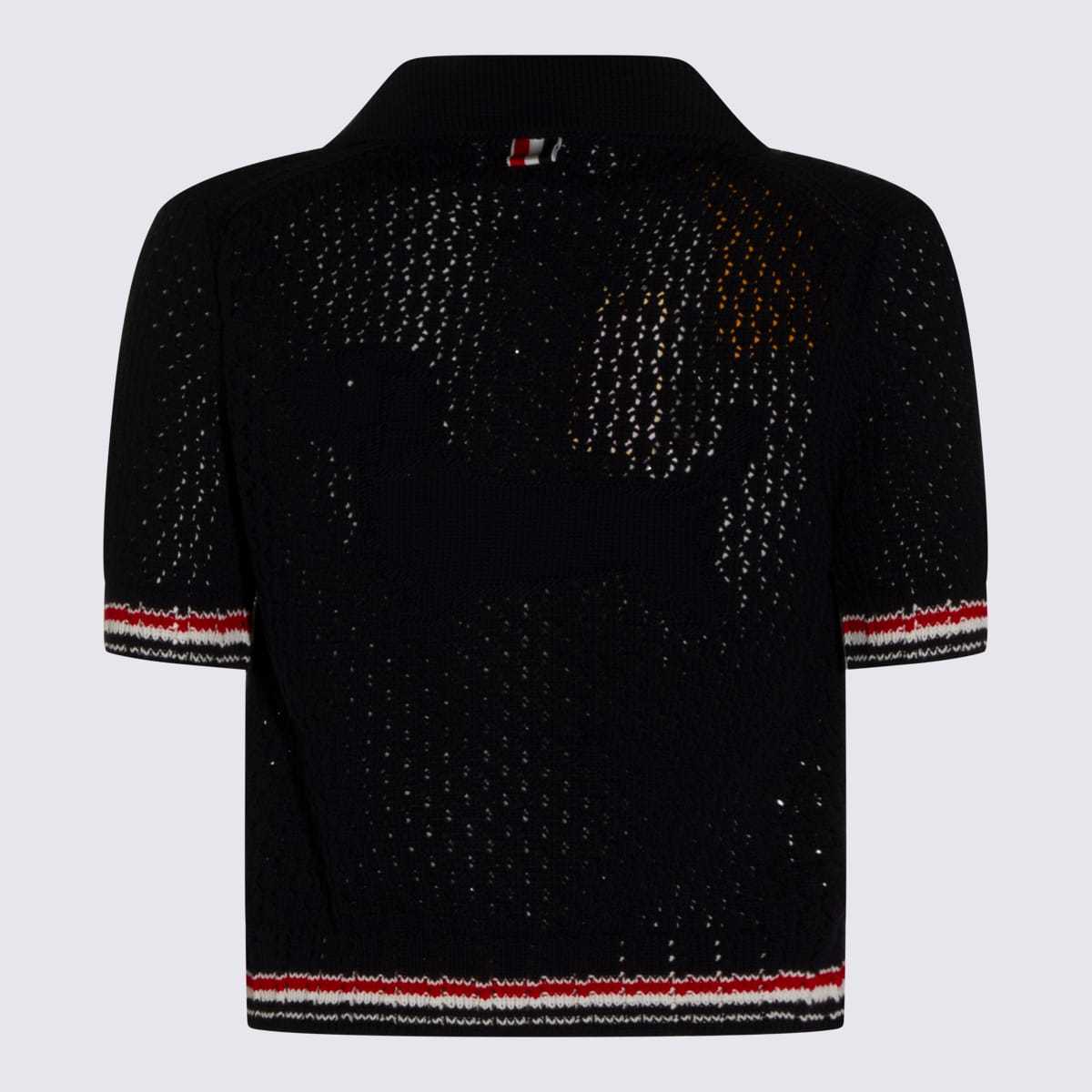 thom browne Black Cotton Polo Shirt - Black - Image 2 of 4
