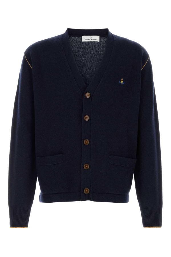Vivienne Westwood Alex Wool Blend Cardigan - Navy Blue