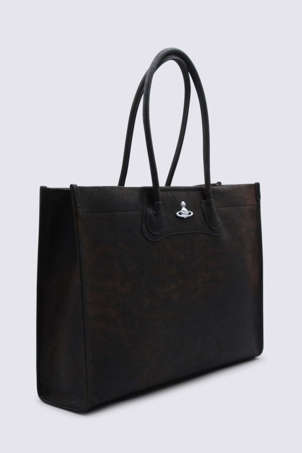 Vivienne Westwood Leather Tote - Dark Brown