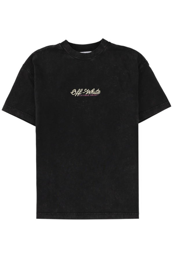 Off-White T-Shirt With Logo - Black