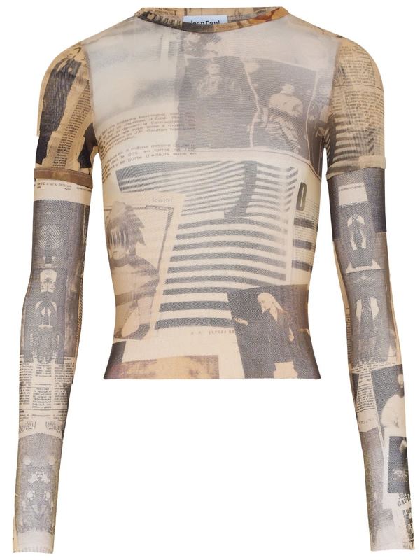 Jean Paul Gaultier Top With Journal Print - Multicolour