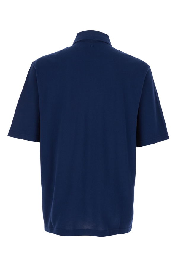 Ami Alexandre Mattiussi ADC Patch Logo Cotton Polo Shirt - Blu