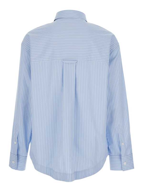 Ami Alexandre Mattiussi Long-Sleeved Striped Shirt - Light Blue