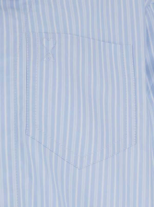 Ami Alexandre Mattiussi Long-Sleeved Striped Shirt - Light Blue