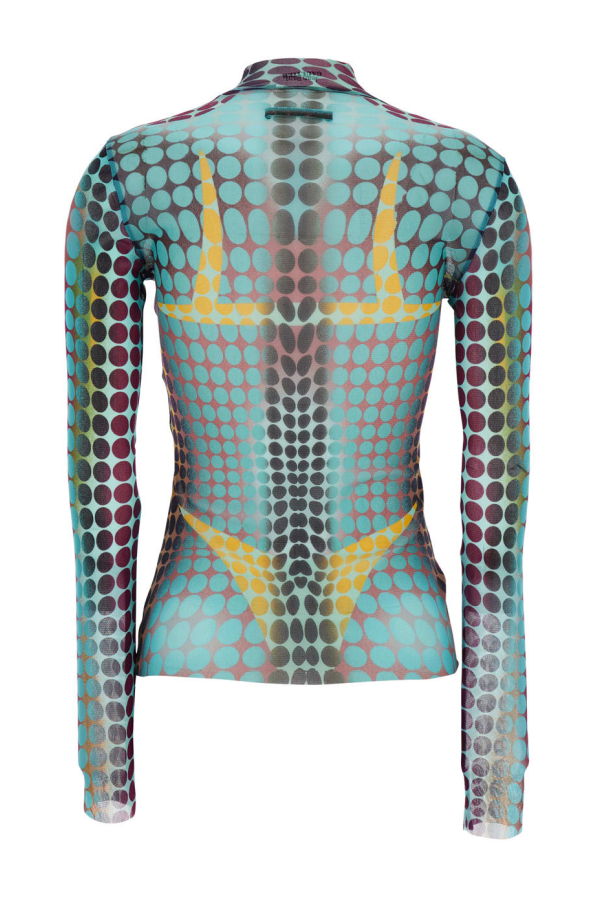 Jean Paul Gaultier High Neck All-Over Print Tech Top - Multicolor