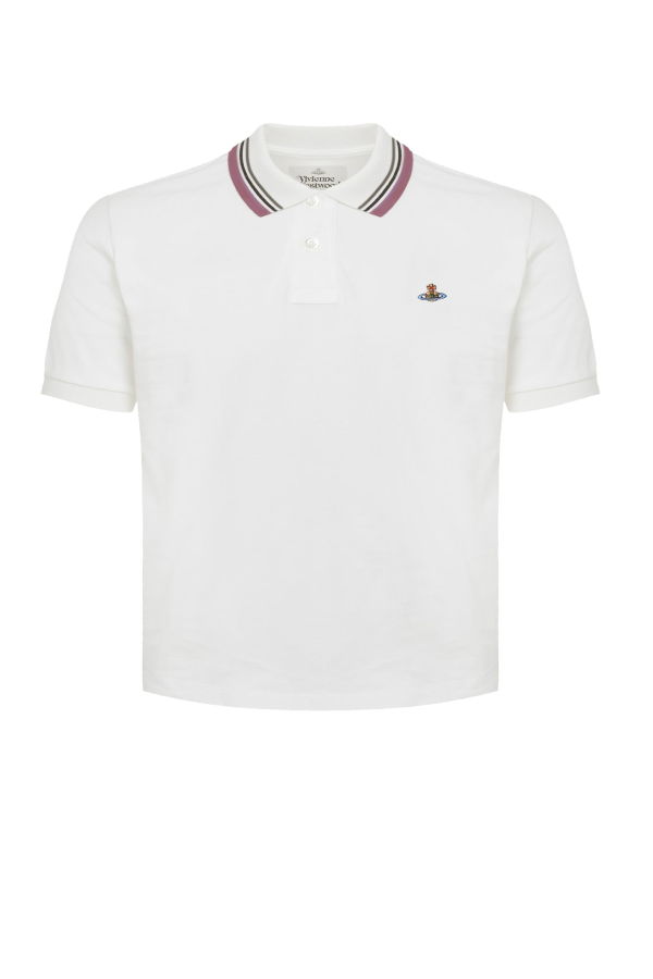 Vivienne Westwood Cropped Cotton Polo Shirt - White