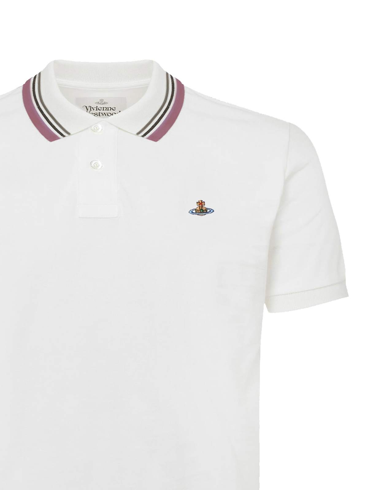 Vivienne Westwood Cropped Cotton Polo Shirt - White - Image 2 of 3