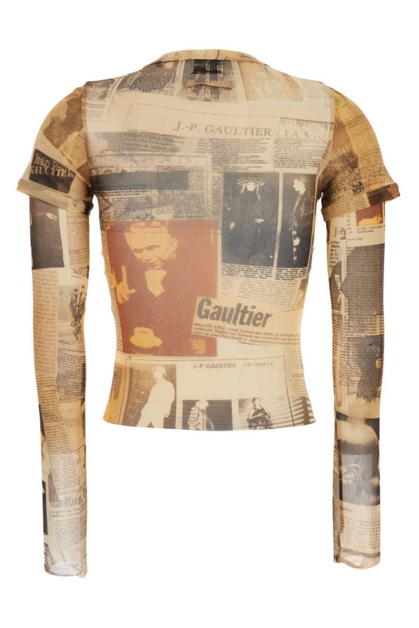 Jean Paul Gaultier Cropped Crewneck Long Sleeve Top - Multicolor