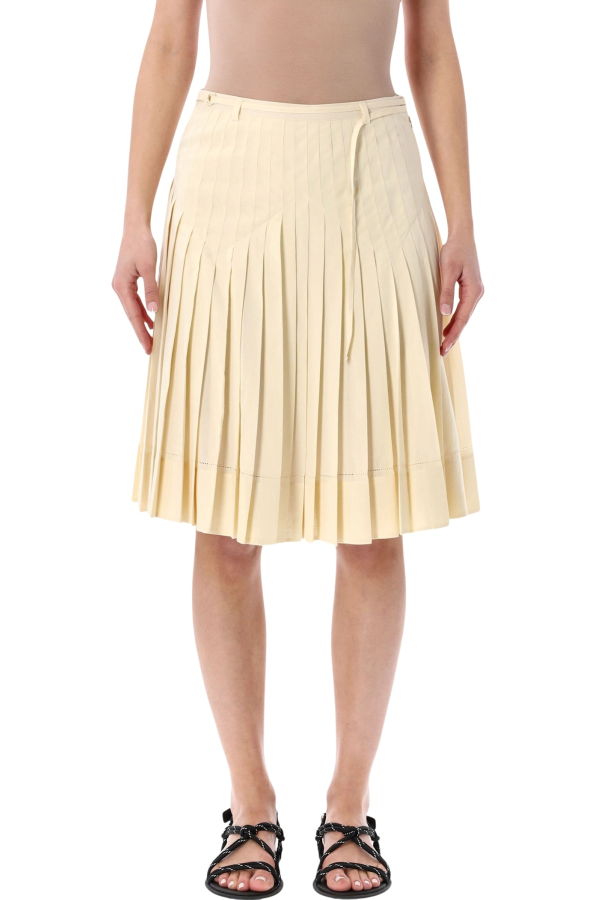 LOW CLASSIC Pleated Mini Skirt - Cream