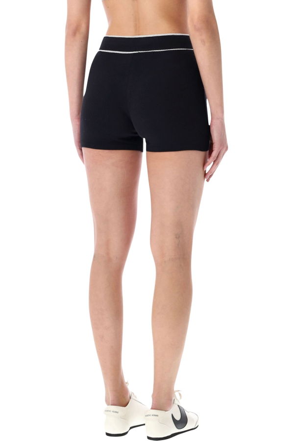 MARINE SERRE Ribbed Drawstring Shorts - Black