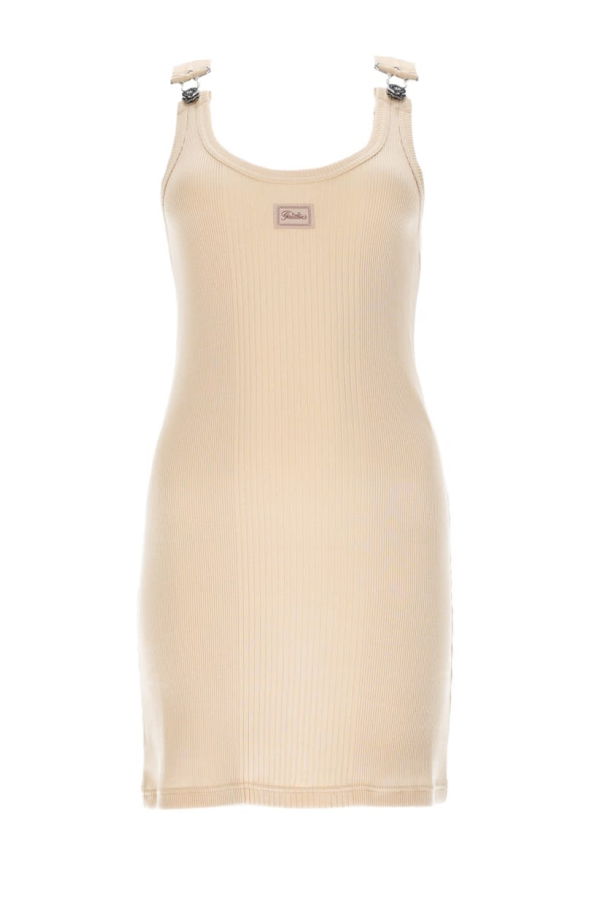 Jean Paul Gaultier Mini Dress With Logo Patch - Nude