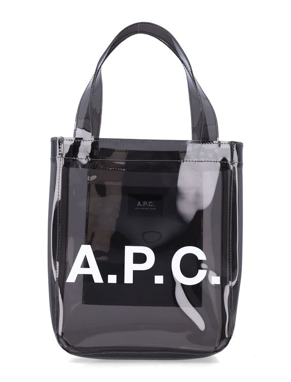 A.P.C. Small Lou Glossy PVC Tote Bag - Antracite A.P.C. Small Lou Glossy PVC Tote Bag - Antracite