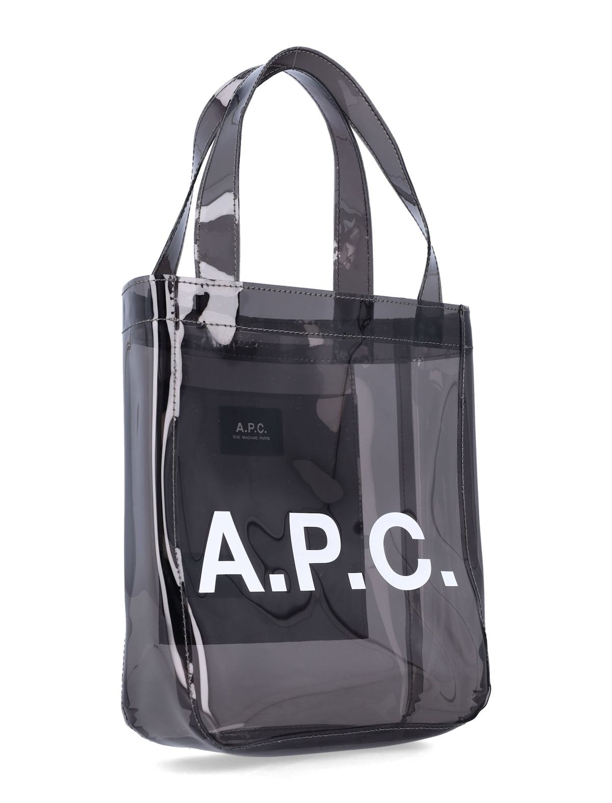 A.P.C. Small Lou Glossy PVC Tote Bag - Antracite - Image 2 of 3