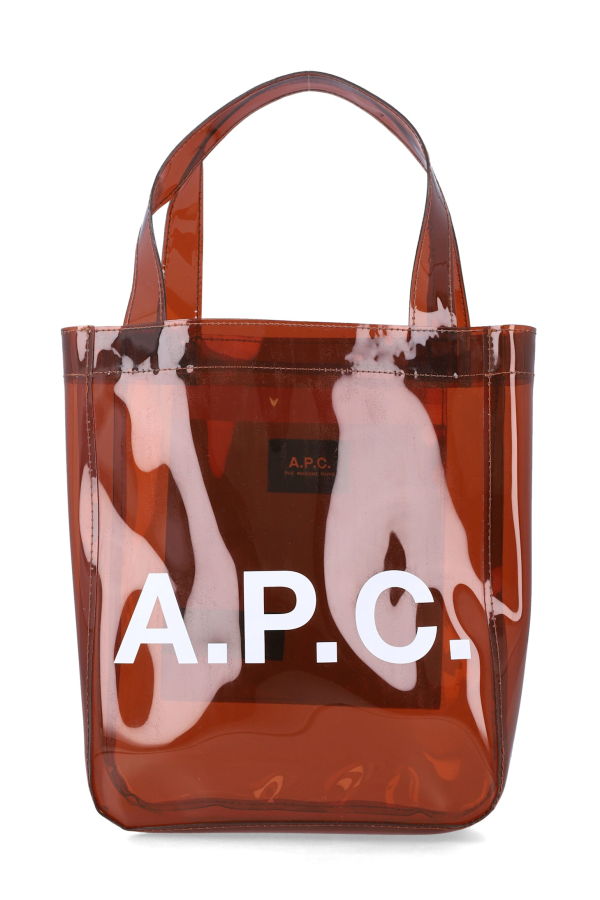 A.P.C. Small Lou Glossy PVC Tote Bag - Dark Brown