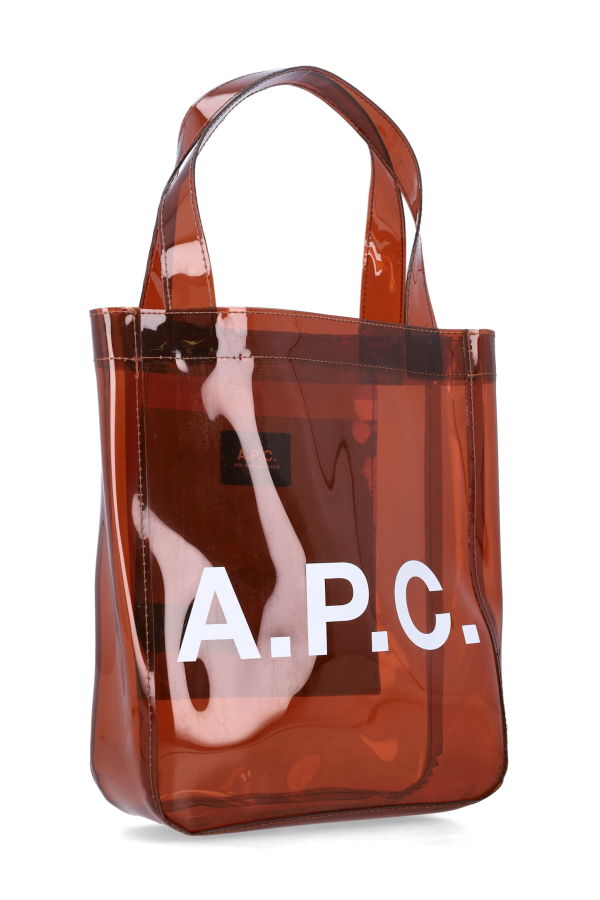 A.P.C. Small Lou Glossy PVC Tote Bag - Dark Brown