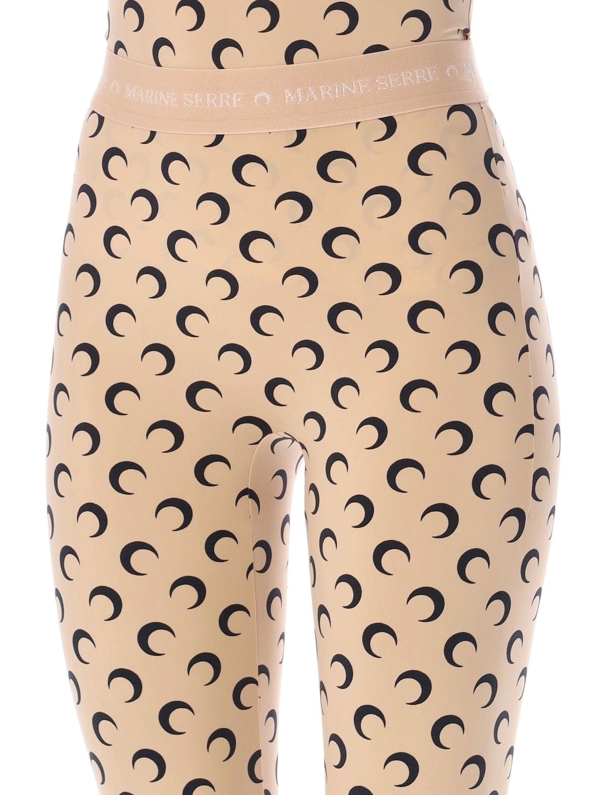 MARINE SERRE All-over Moon Print Leggings - Tan Black Moon - Image 3 of 3