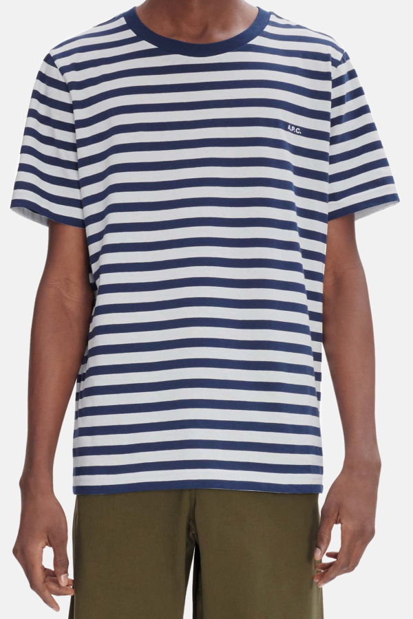 A.P.C. T-shirt Standard Apc Brode Raye Tee - Blue