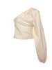 Self-Portrait Draped Sleeve Top - Cream - Thumbnail 1