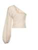 Self-Portrait Draped Sleeve Top - Cream - Thumbnail 3