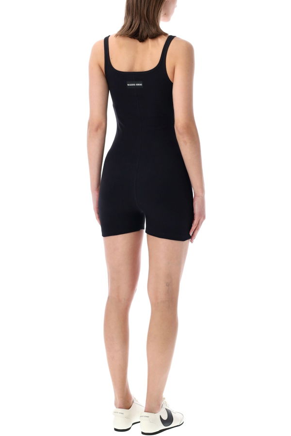 MARINE SERRE Moon Logo Short Catsuit Jumpsuit - Black
