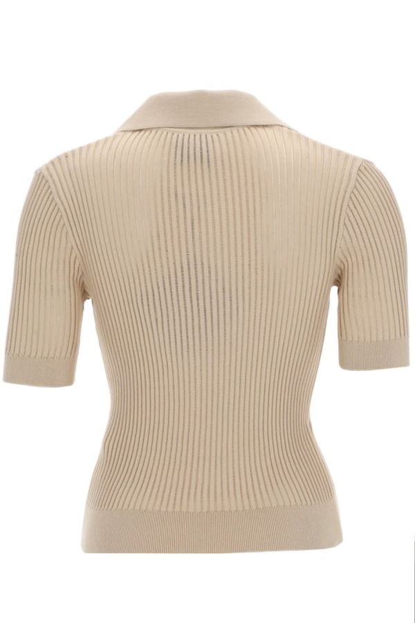 Patou Embroidered Cotton Polo Shirt - Beige