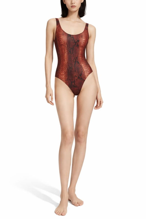 Jean Paul Gaultier Python Print One Piece Swimsuit