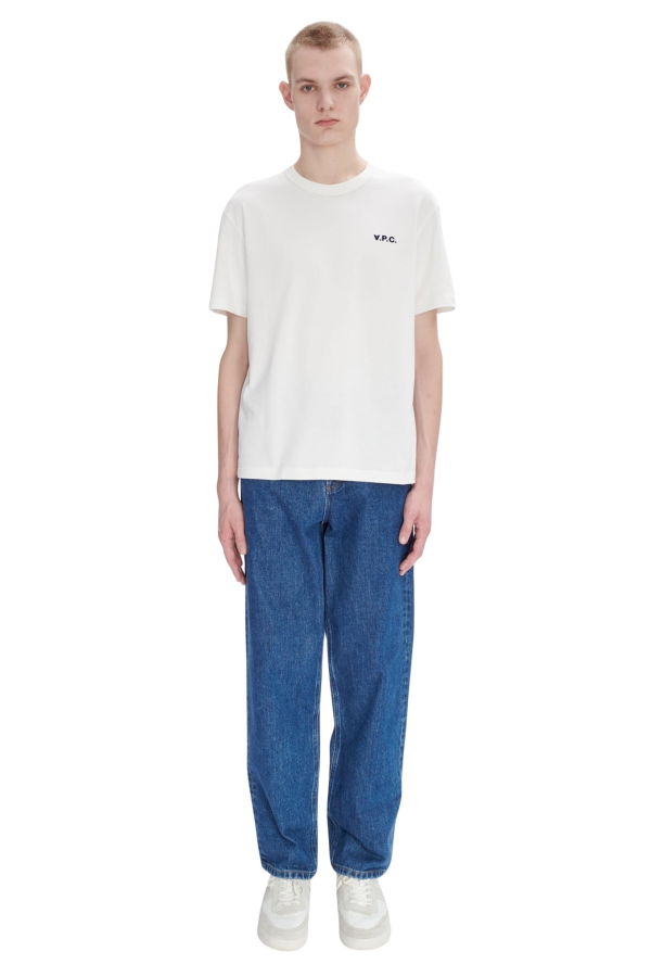 A.P.C. Boxy T-Shirt - White/Dark Navy