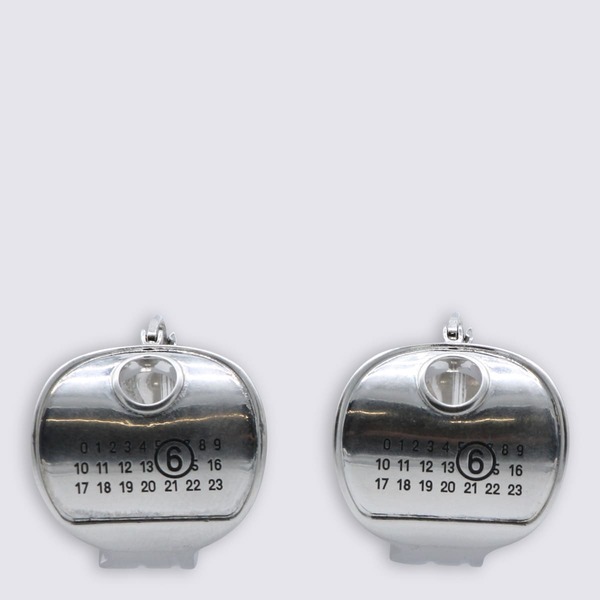 MM6 Maison Margiela Silver Brass Earrings - Glazed Palladium