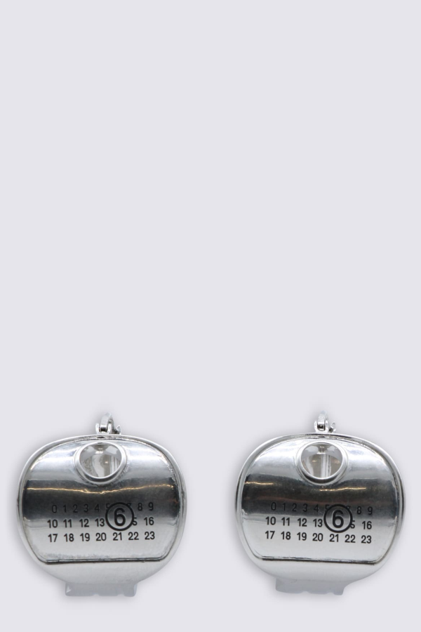 MM6 Maison Margiela Silver Brass Earrings - Glazed Palladium