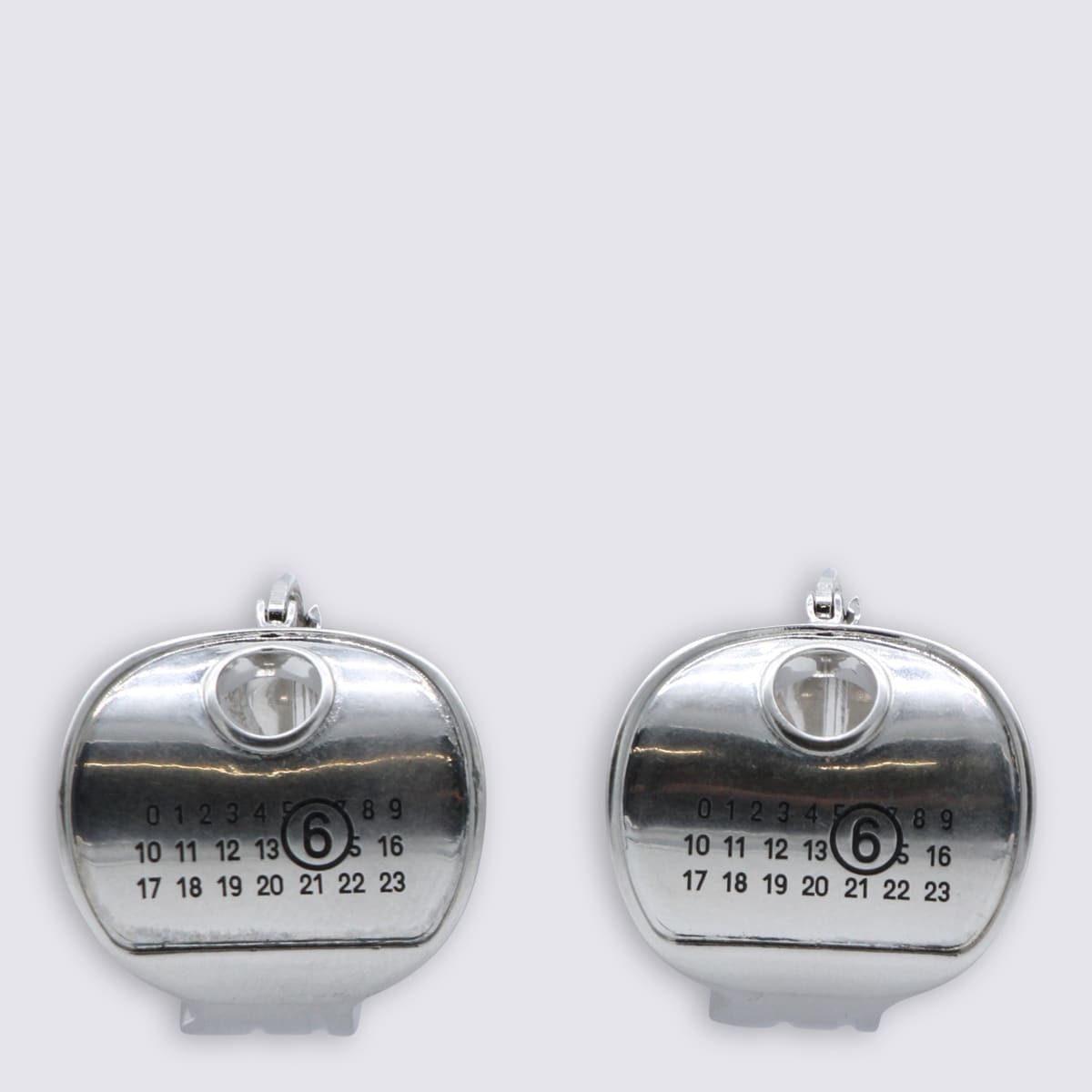 MM6 Maison Margiela Silver Brass Earrings - Glazed Palladium - Image 1 of 3