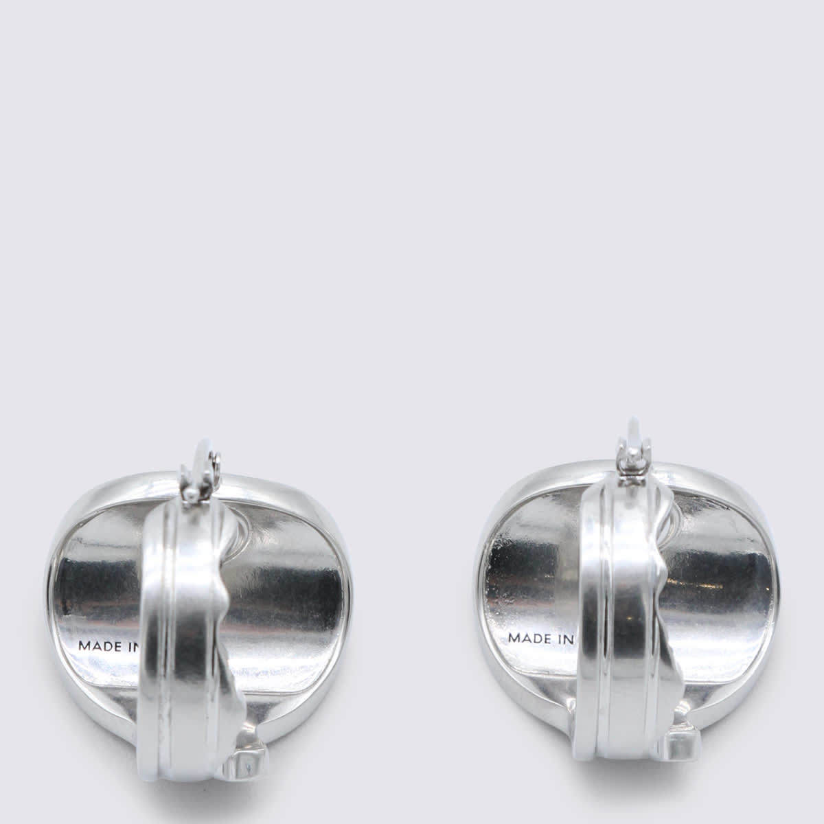 MM6 Maison Margiela Silver Brass Earrings - Glazed Palladium - Image 2 of 3