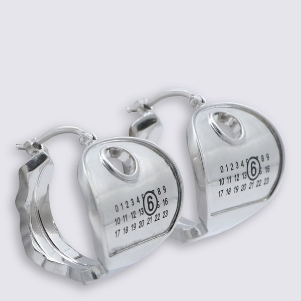 MM6 Maison Margiela Silver Brass Earrings - Glazed Palladium