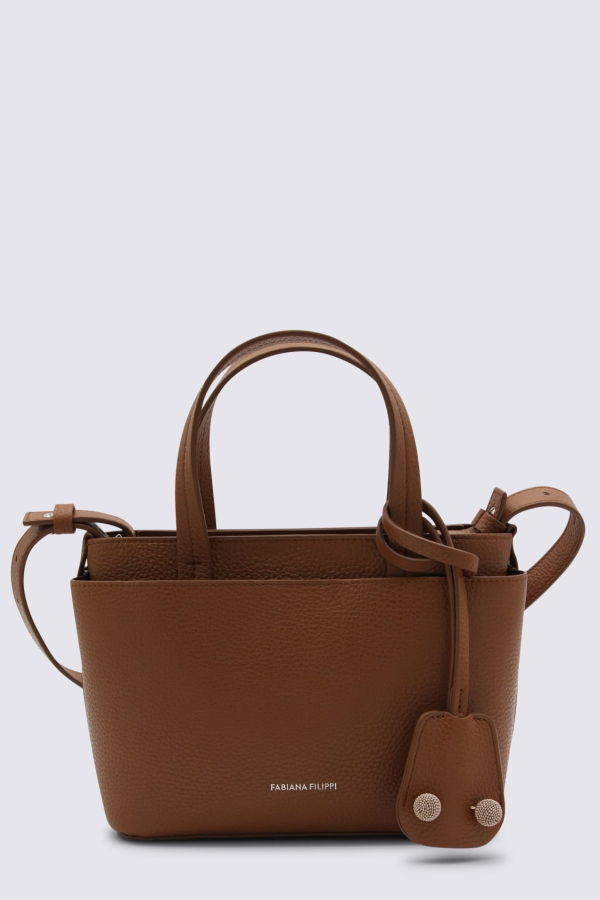 Fabiana Filippi Brown Leather Top Handle Bag - Brown