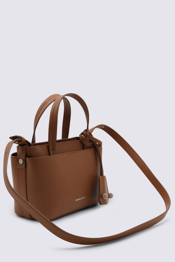 Fabiana Filippi Brown Leather Top Handle Bag - Brown