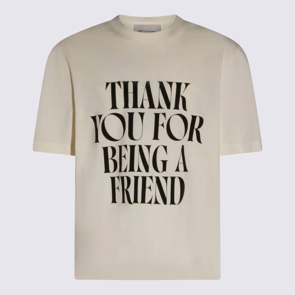 Ami Alexandre Mattiussi Off White Cotton Tee - Beige