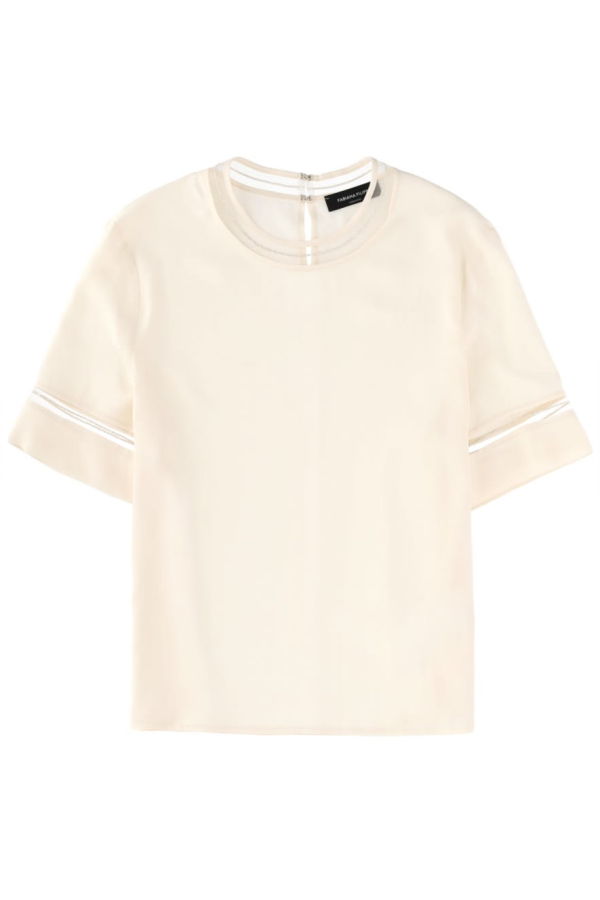 Fabiana Filippi T-shirt With Transparent Details T-Shirt - Ivory