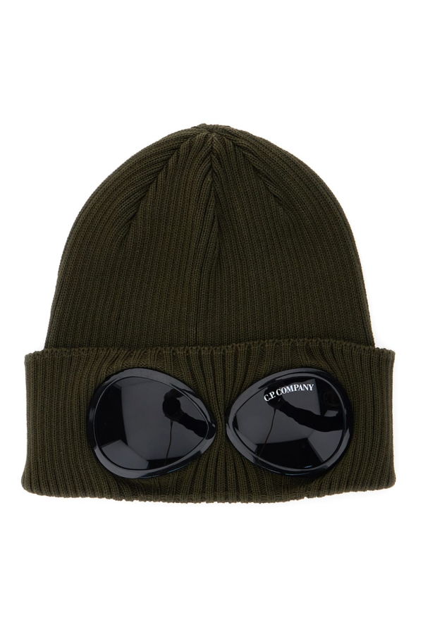 C.P. Company Goggle Detail Cotton Beanie - Green