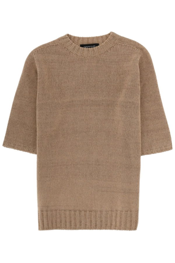 Fabiana Filippi Linen Blend T-Shirt - Beige