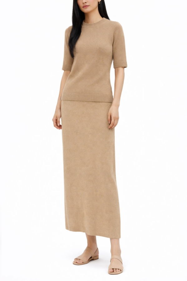 Fabiana Filippi Linen Blend T-Shirt - Beige