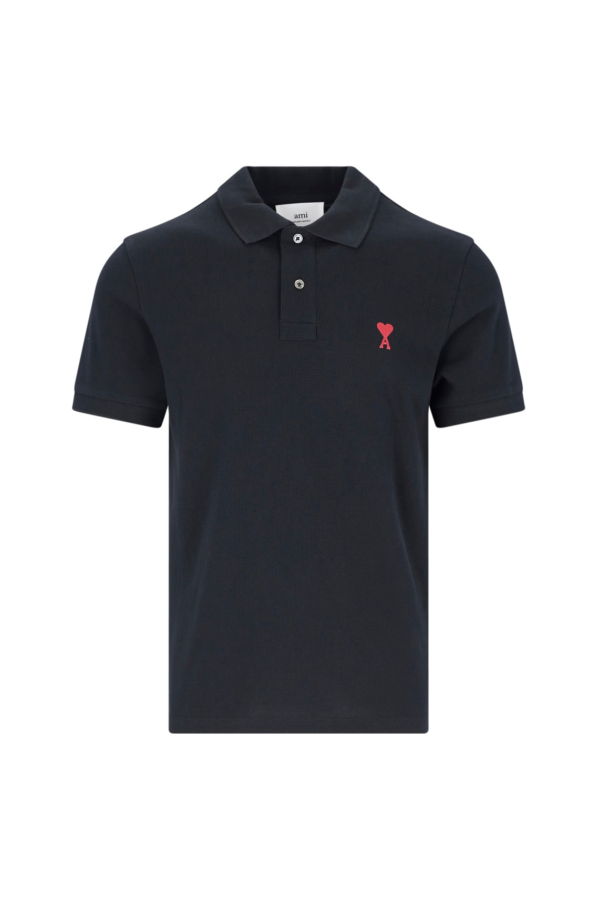 Ami Alexandre Mattiussi Logo Polo Shirt - Black