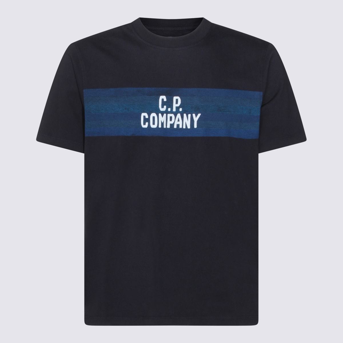 C.P. Company Dark Blue Cotton T-Shirt - Total Eclipse - Image 1 of 3