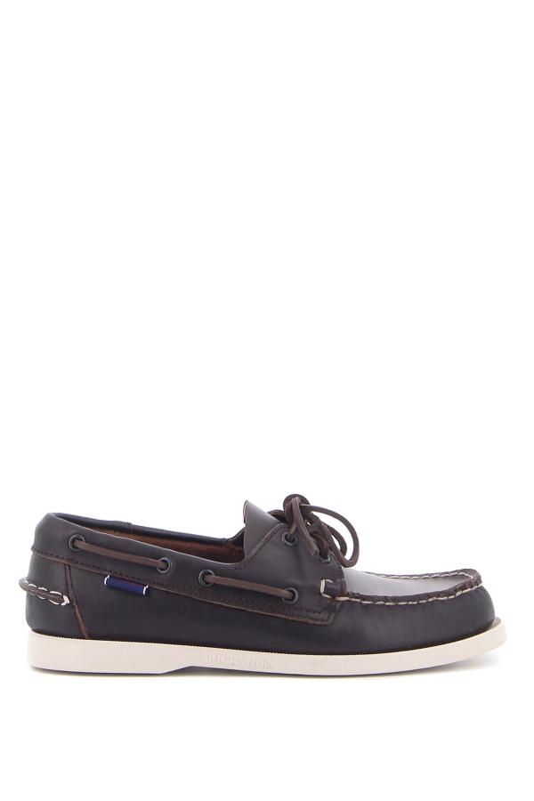 Sebago Docksides Portland Boat Shoes - Dk Brown Brown Sea