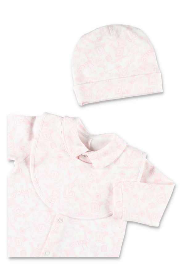 KIDS Golden Goose Baby Cotton Gift Set Bodysuit Set - Off White/Baby Pink