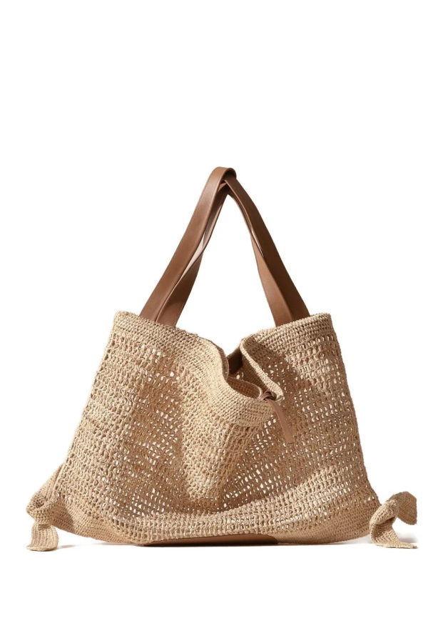 Hereu Cador Raffia Mesh Shoulder Bag - Natural Tan